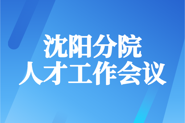 沈阳分院召开人才工作会议