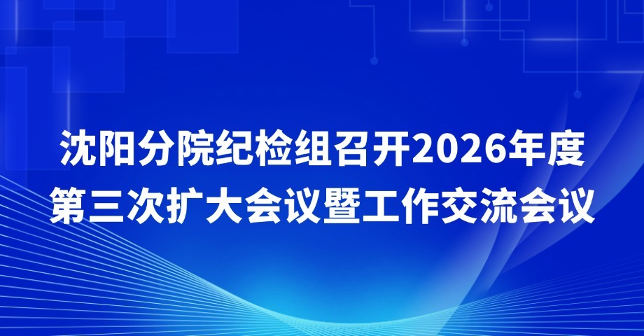 沈阳分院纪检组召开2026年度第三次扩大会议暨工作交流会议